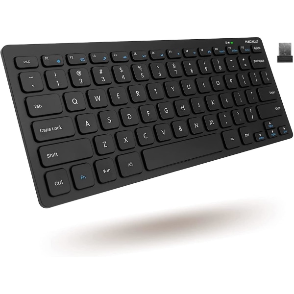 Kompakt och ergonomiskt litet trådlöst tangentbord för datorer