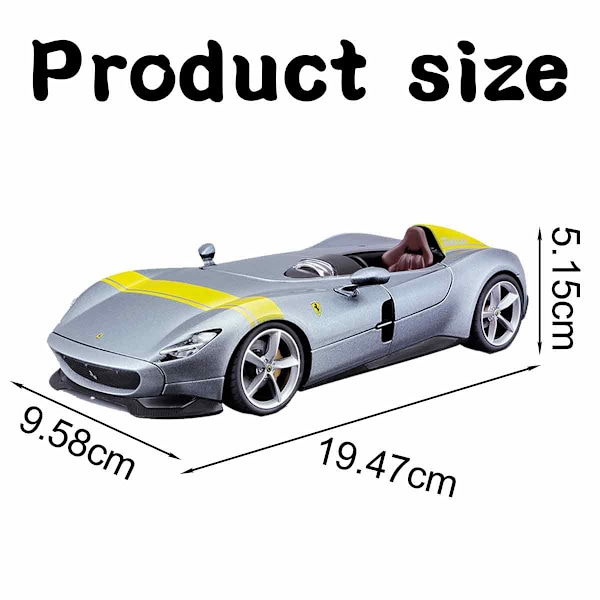 1:24 Sportsbil Racingbil Modellsimulering Legering Gutt for Ferrari Leker Silver