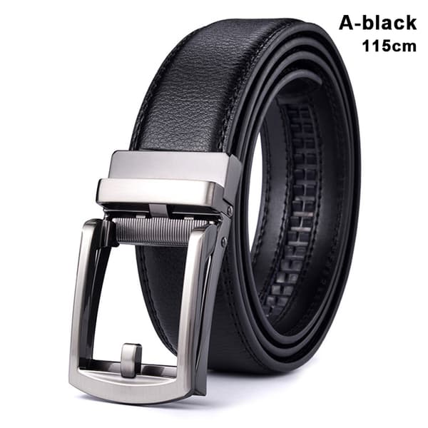 Herrläderbälte med automatisk spänne Jeans Byxor Bälte Kaffe Coffee 125cm