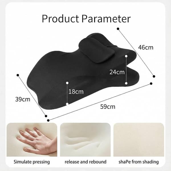 27° Ergonomisk Parpude - Premium Memory Foam Multi-Støttepude | Letvægts & Maskinvaskbart Design pink