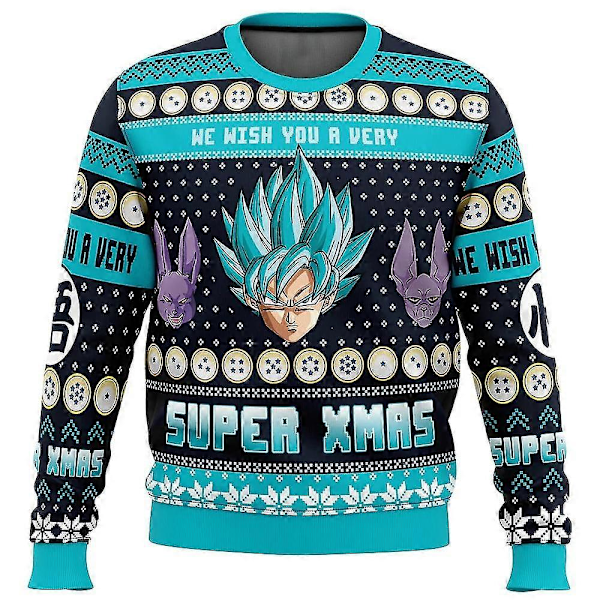 Dragon Ball Heroes Son Goku Juletrøje Karneval style 3 4XL