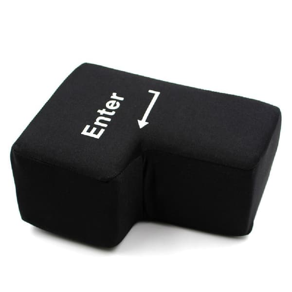 Stor Enter-tast, ekstra stor USB Enter-tast, stressreducerende pude/lur-pude til voksne.