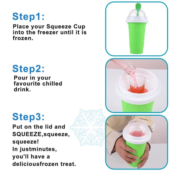 1 stk. Frozen Magic Squeeze Cup Slushie Maker Cup rød red