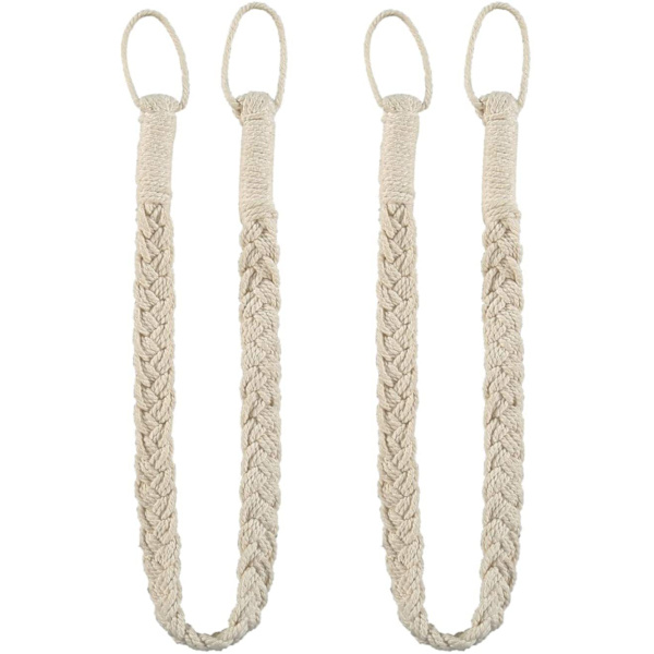 Självhäftande Toapappershållare, Badrums Toapappershållare Trärep Rustik Handduksring Beige braid