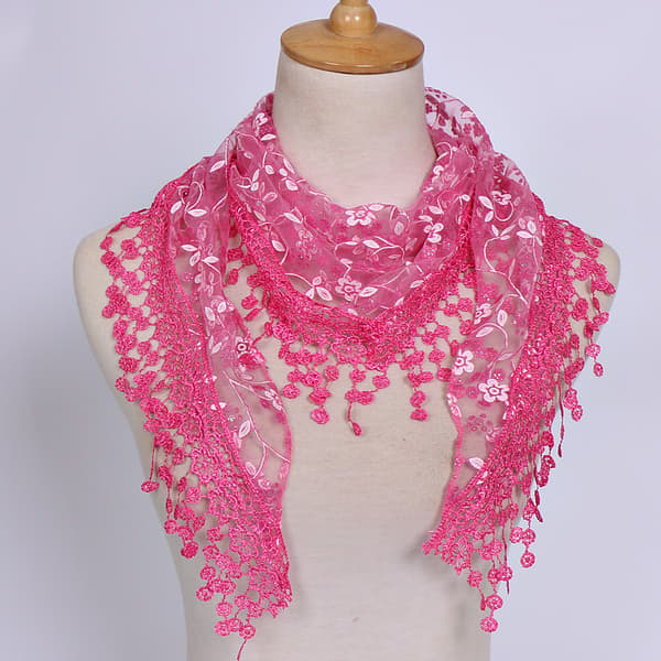 1 stk. Dame Mode Trekant Wrap Dame Sjal Blomster Blonde Tørklæde 6#