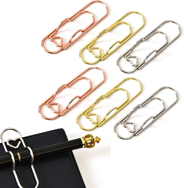  binders - 6 stk binders klips design pennholder holder binders hjerte lukking klips