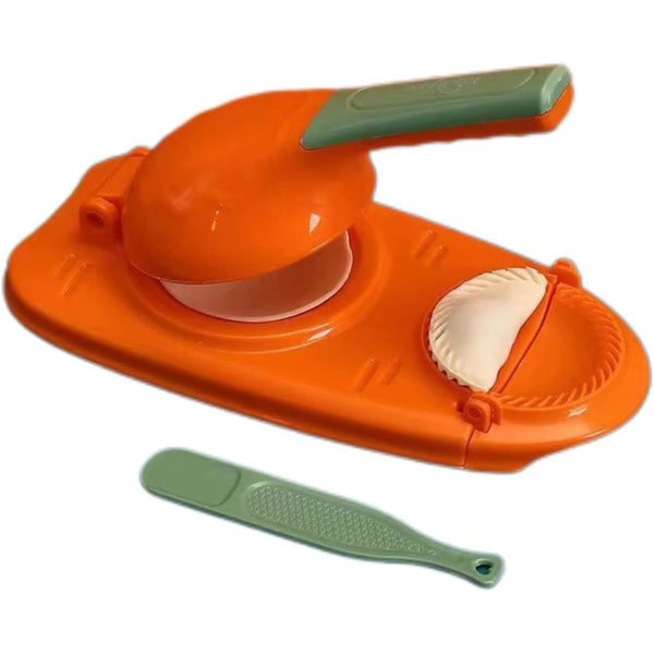 2-i-1 Dumpling Maker, Oppgradert Manuell Dumplingpresseformsett, (Oransje)