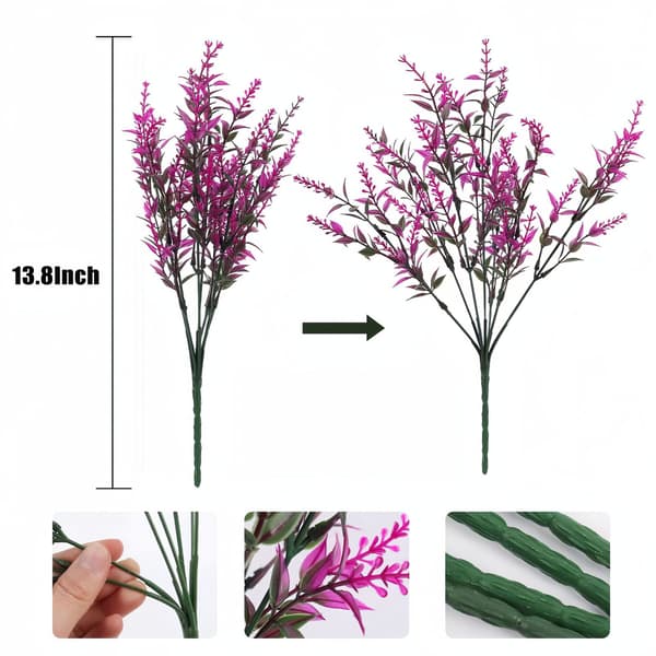 12-pack UV-resistenta konstgjorda blommor för utomhusbruk - Trädgårdsdekoration A