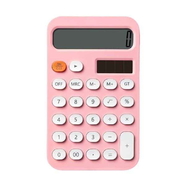 Bordsräknare, 12-siffrig stor LCD-display Standardfunktioner Pink