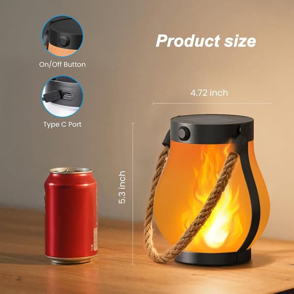 Solcellelamper med flimrende flamme, hagelamper som vist (2 stk) 2pcs