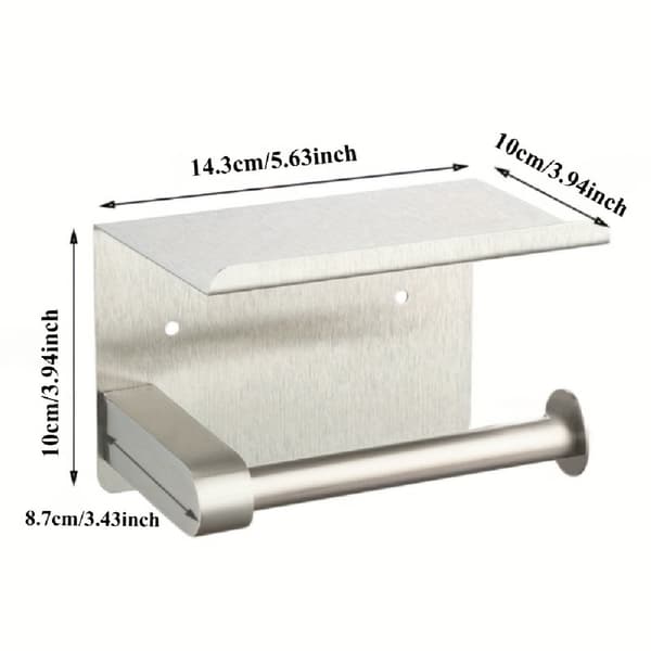 Papirhåndklædeholder i rustfrit stål, vægmonteret tissueholder, holdbar opbevaringshylde til badeværelse og køkken, rustfri dispenser til hjemmet A3