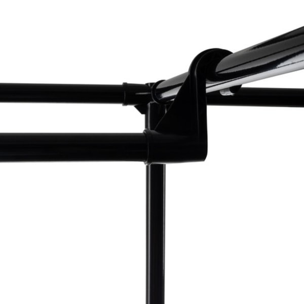 Clothes Rail Stand / Coat Rack with Shelves - 170cm Black Svart