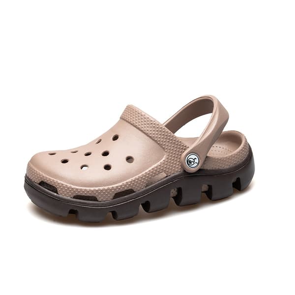 Klassiska Unisex Crocs Tofflor Sommarsandaler Träskor Slip On Skor Khaki M7/W9