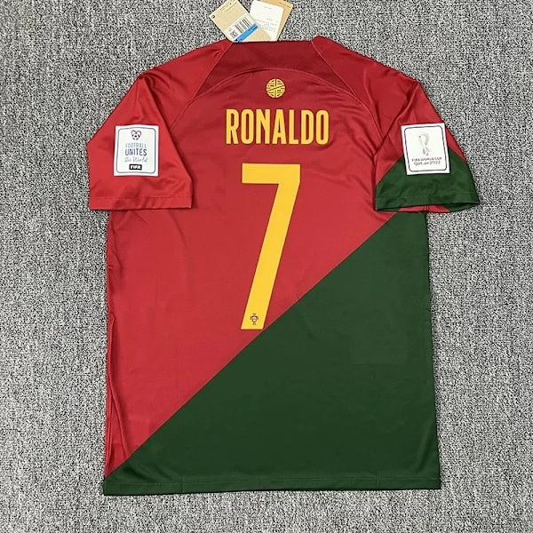 22-23 Portugal Hjemmedrakt #7 Ronaldo Fotballdrakt Kostyme Barn & Voksen Original Reproduksjon XL (180-185cm)