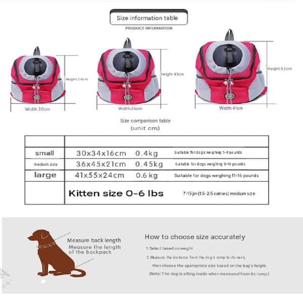 Hund- och kattryggsäck - Med ventilerande design och vadderade axelremmar black M