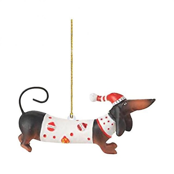 7-pack Dachshund Korv-Hund Ornament  Juldekorationer Heminredning  Trädhängande Nyårsfesttillbehör 7