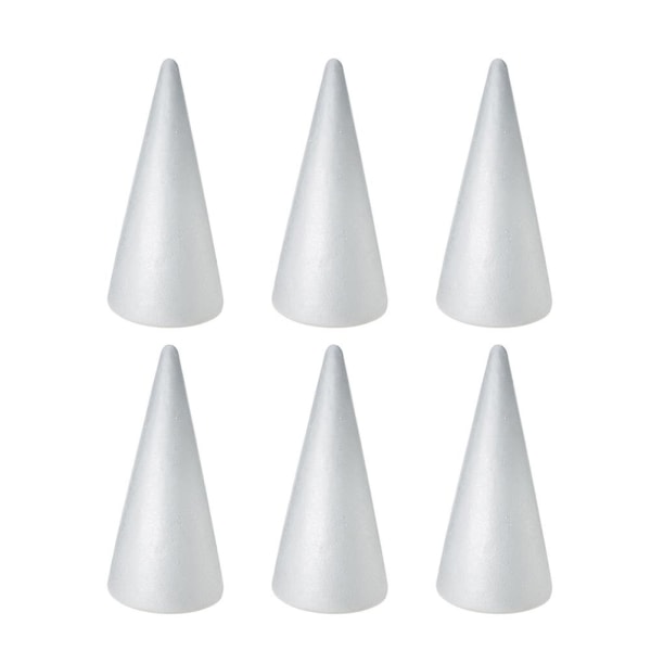 6st Kids Tillbehör Craft Cone Tillbehör Julkon Handgjord Vit Solid Cone (19x7cm) White