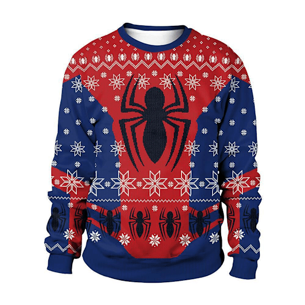 Marvel tilbehør God Jul Stygg Julgenser Pullover Menn 84D Gensere Topper hettegenser Spider-Man Spider-Man 6XL