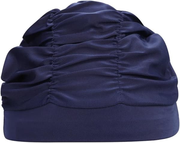 Plissert badehette for kvinner, damebadehette, badehette for langt hår, superelastisk badehette, strand- og surfehette, komfortabel dusjhette, turbanhette