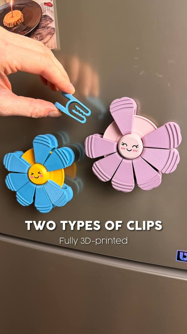 Magnetisk blomklämma med kronbladsklämmor pink