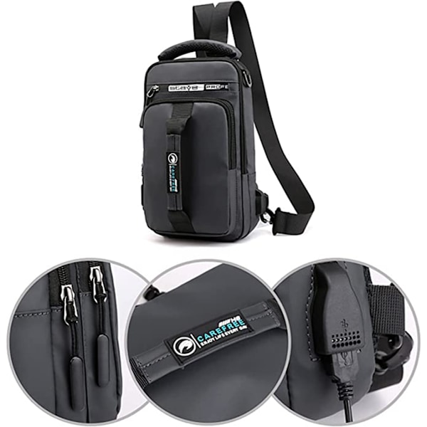 Slynge Crossbody Veske Herre Stor Kapasitet Ryggsekk Slynge Veske Herre Liten Crossbody Veske Utendørs Sport Fritid