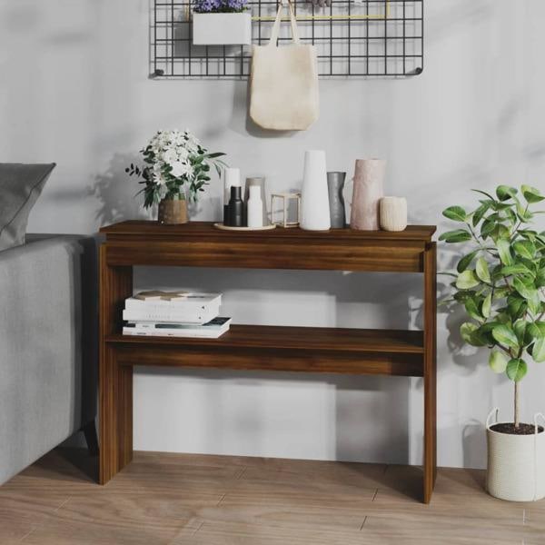 Apupöytä ruskea tammi 102x30x80 cm tekninen puu Brown Brun