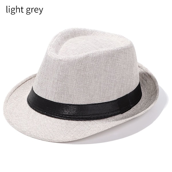 Mjuk gangsterhatt, filthatt, Fedora, Jazz, Playa, Sol Ljusgrå Y Light gray No,