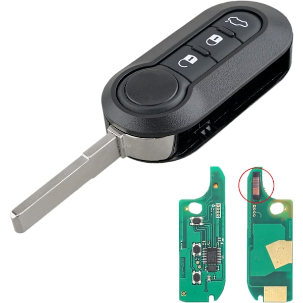 Bilnøkkel med 3 knapper 433 MHz fjernkontroll for Fiat 500 L MPV Ducato for Cit-ro-en Jum-per for Peu-ge-ot Box-er - Mar Modell 2 + Delphi BSI