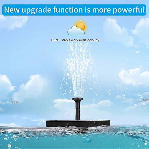 Solardriven Vattenfontän för Pool, Uteplats, Trädgård, Dekoration, Utomhusdekoration, Solpump, Dekorativ Fontän