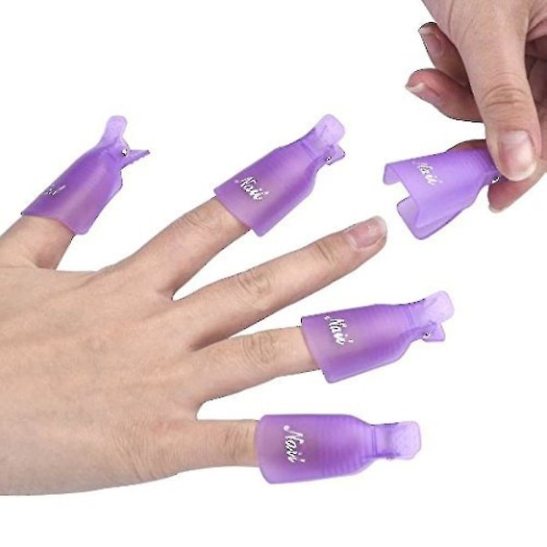 10 st Plast Akryl Nail Art Soak Off Cap Remover Wrap Tool-1 Purple