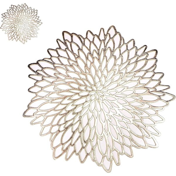 Guld Metallic Coasters & Dækkeservietter 12 STK Matchende, Lamineret Vin