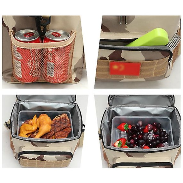 Vattentät Camping Cooler Ryggsäck Stor Volym Lunchväska 15l Camoufla red