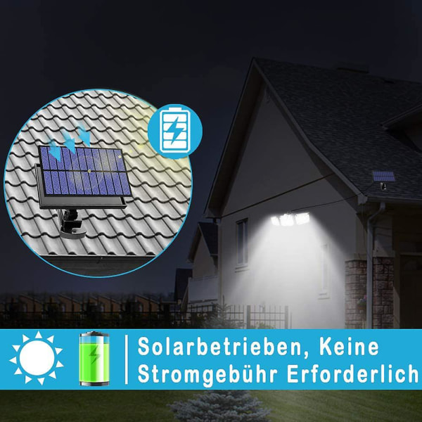 Solskyddsljus utomhus, justerbara 3 lägen, rörelsesensor solljus, vidvinkelbelysning, Ip65 vattentät solenergi vägglampor för trädgård,