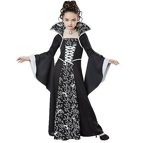 Børne Piger Performance Vampyr Halloween Heksekostume hvid white 130cm