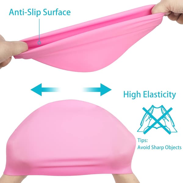 2-pakning badehette, silikon badehette, elastisk badehette, unisex badehette, vanntett badehette, badehette for menn og kvinner