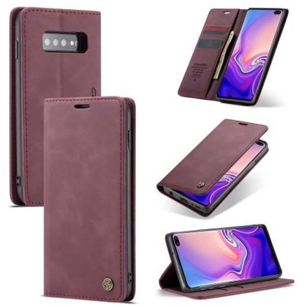 CASEME Plånboksfodral för Samsung Galaxy S10 - Röd Red Röd