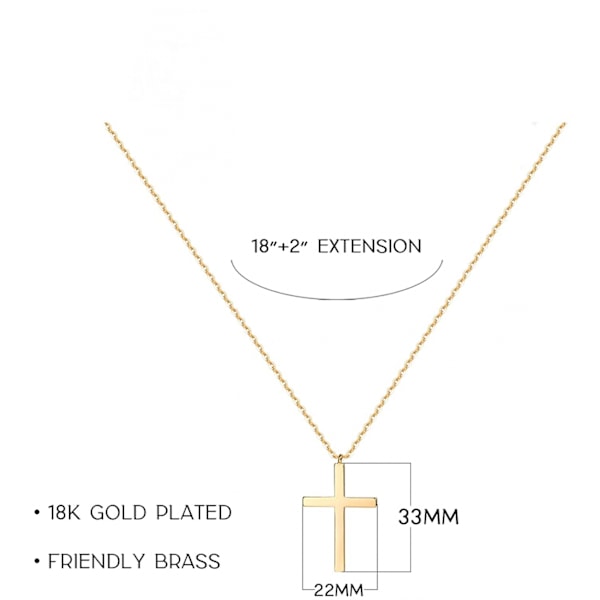 AVEKI Guld Halsband med Fint Kors 14K Guldpläterad CZ Turkos Tro Pendant Halsband Minimalistisk Handgjord Krucifix Kedja Halsband Present ..