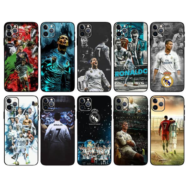 Fotball Ronaldo telefondeksel, Apple-deksel, fallsikkert mykt deksel 6 iPhone 12 Pro Max