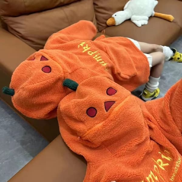 Trendy Halloween Græskar Sweatshirt – Niche Design, Særpræget Stil – Pullover til Introverte og Ekstroverte (Efterår/Vinter Kollektion) L