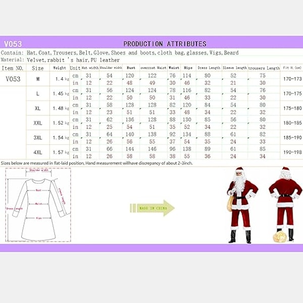 Joulupukki-asu, Joulupukki-puku Aikuisten Asu, Joulu Halloween-Temppariasu, Maskin Kanssa Jouluasu Uskomaton Vaatetus Xl