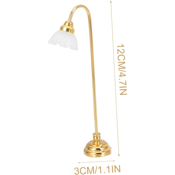 Mini gulvlampe skrivebordsdekoration retro skrivebordstilbehør miniature møbler elvtrædgårde dekorationer dukkehuslygte DIY dukkehusbelysning h