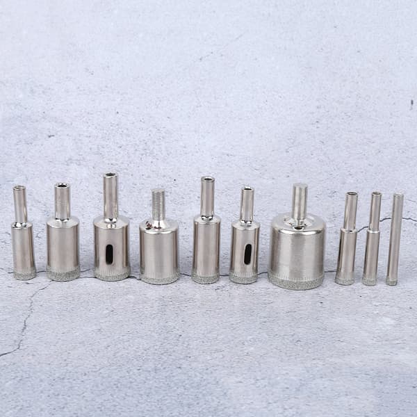10 stk. diamantbelagte hulsave 6-30 mm til marmor, glas og fliseboring