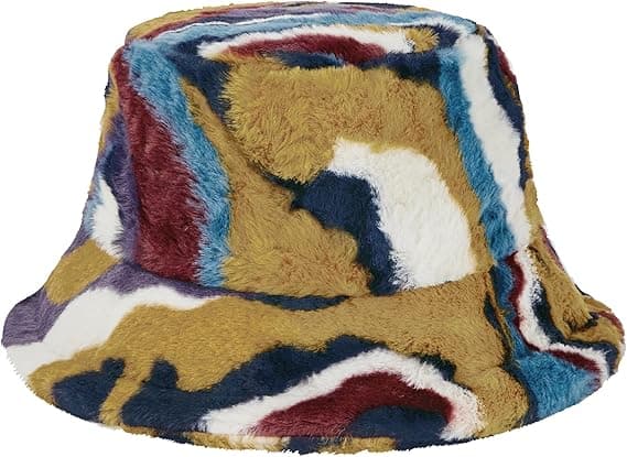 Fuzzy Bucket Hat til Kvinder Fluffy Bucket Hat Varm Pels Hat til Kvinder Vinterhatte til Kvinder Farverig
