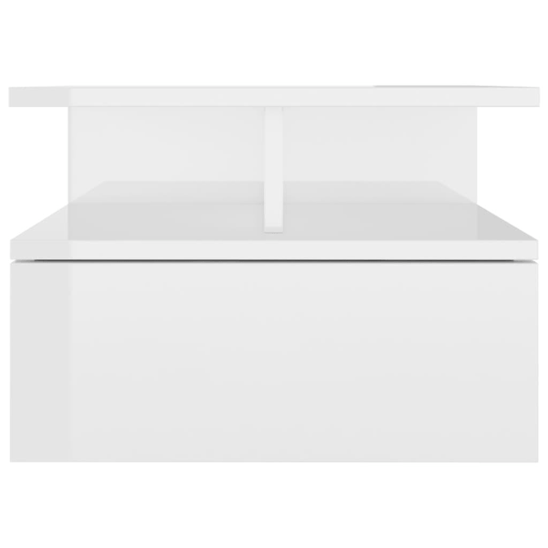 Kelluvat yöpöydät 2 kpl valkoinen korkeakiilto 40x31x27 cm tekninen puu White Vit