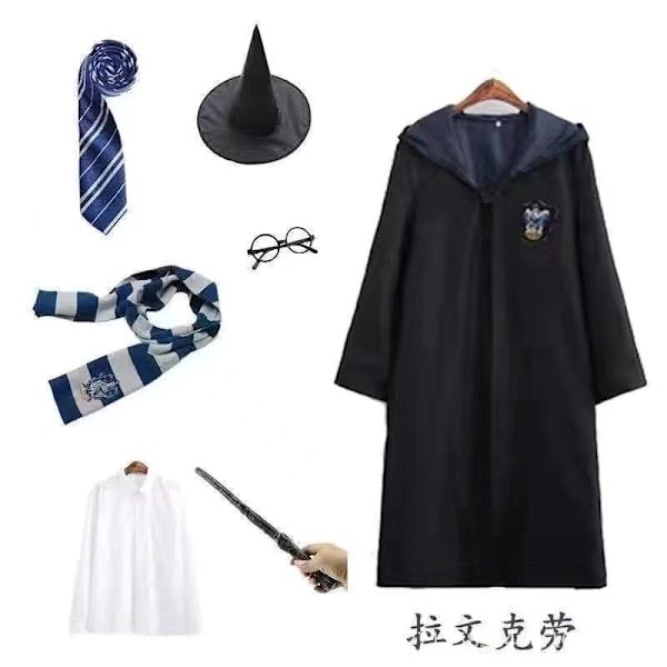 Harry Potter 7-osainen Cosplay-setti aikuisille ja lapsille Halloweeniin, jouluun ja lahjaksi Ravenclaw Children 145