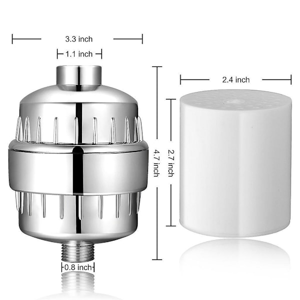 Klass 20 duschfilter Högpresterande duschvattenrenare Universal duschhuvudfilter med 2 utbytbara filter - Perfekt
