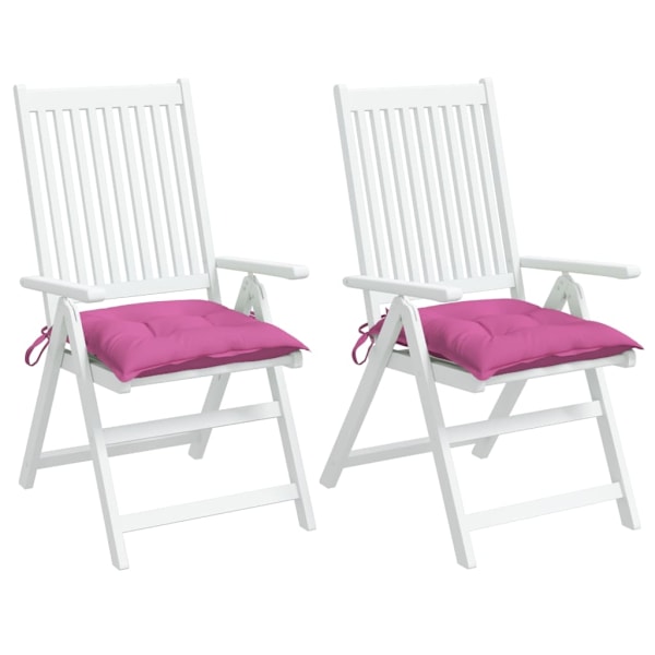 vidaXL Tuolinpehmusteet 2 kpl Pinkki 40x40x7 cm Kangas Rosa 1000