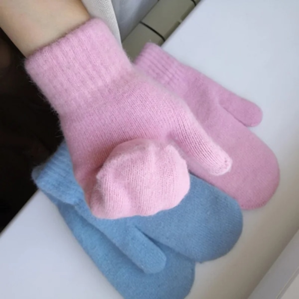 Vinter Varma Plyschhandskar Elastiska Mjuka Hel Finger Ljusgrå 21.5*7.5cm camel