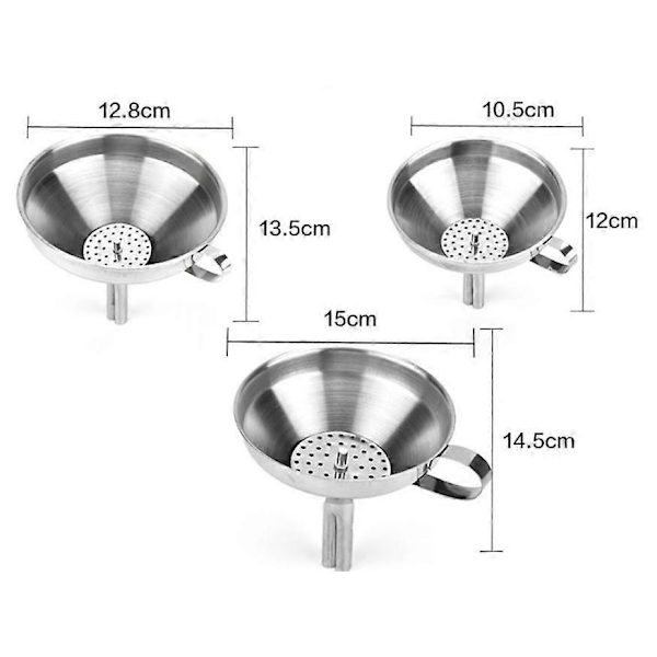Tragt med æsel INOX Diameter 15cm