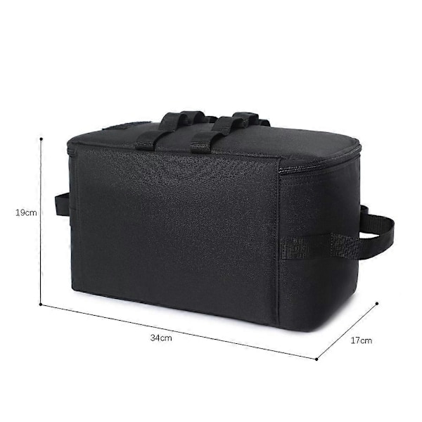 Camping Förvaringsväska picknickkorg utomhus camping Lampor Gasolkök Gasbehållare Kastrull bärväska förvaringssäck Picknickväska Black